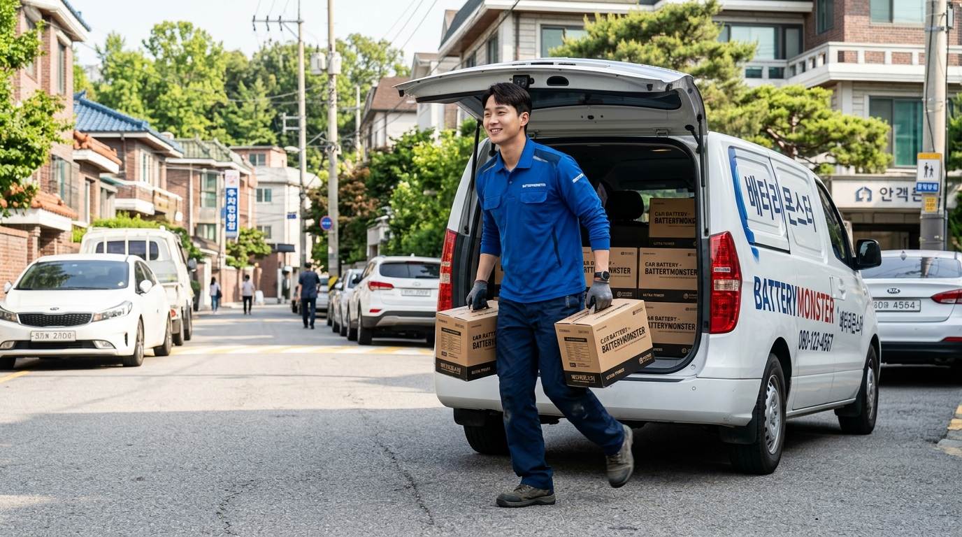 강남 산업체 배터리 납품 현장
