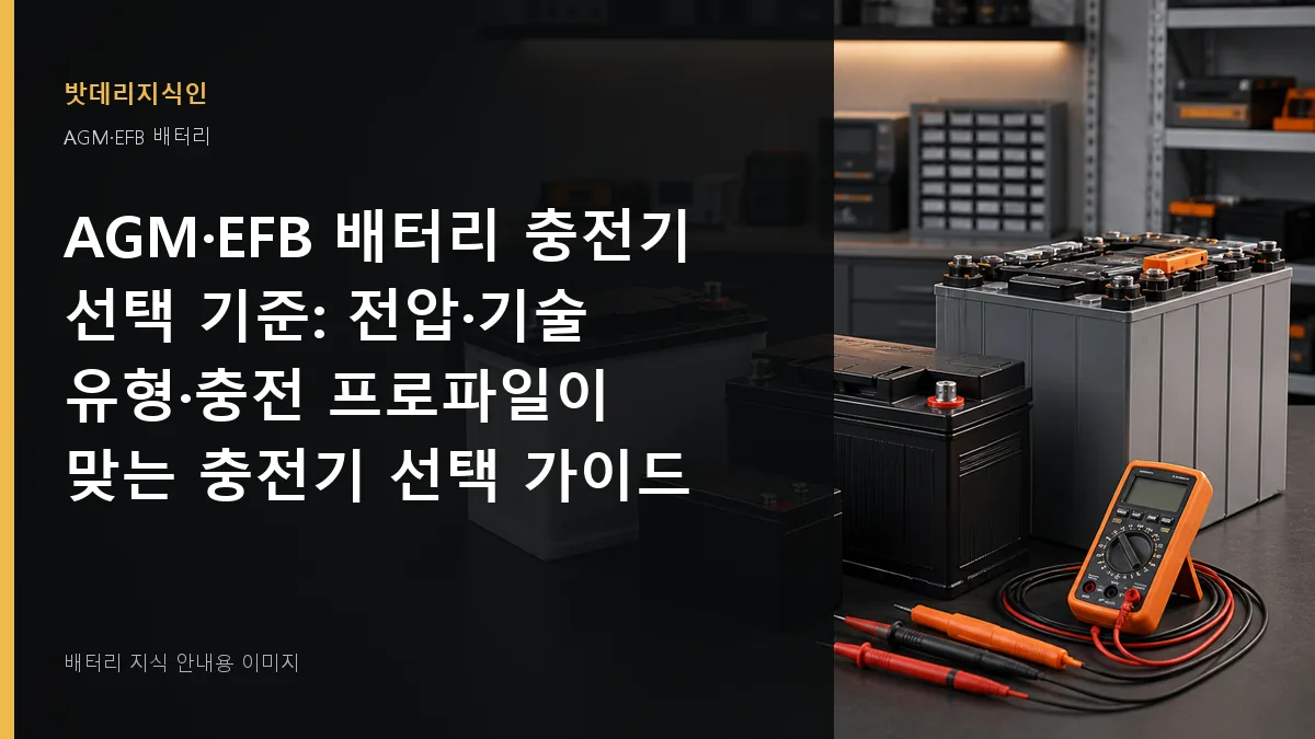 AGM·EFB 배터리 충전기 선택 기준 대표 이미지