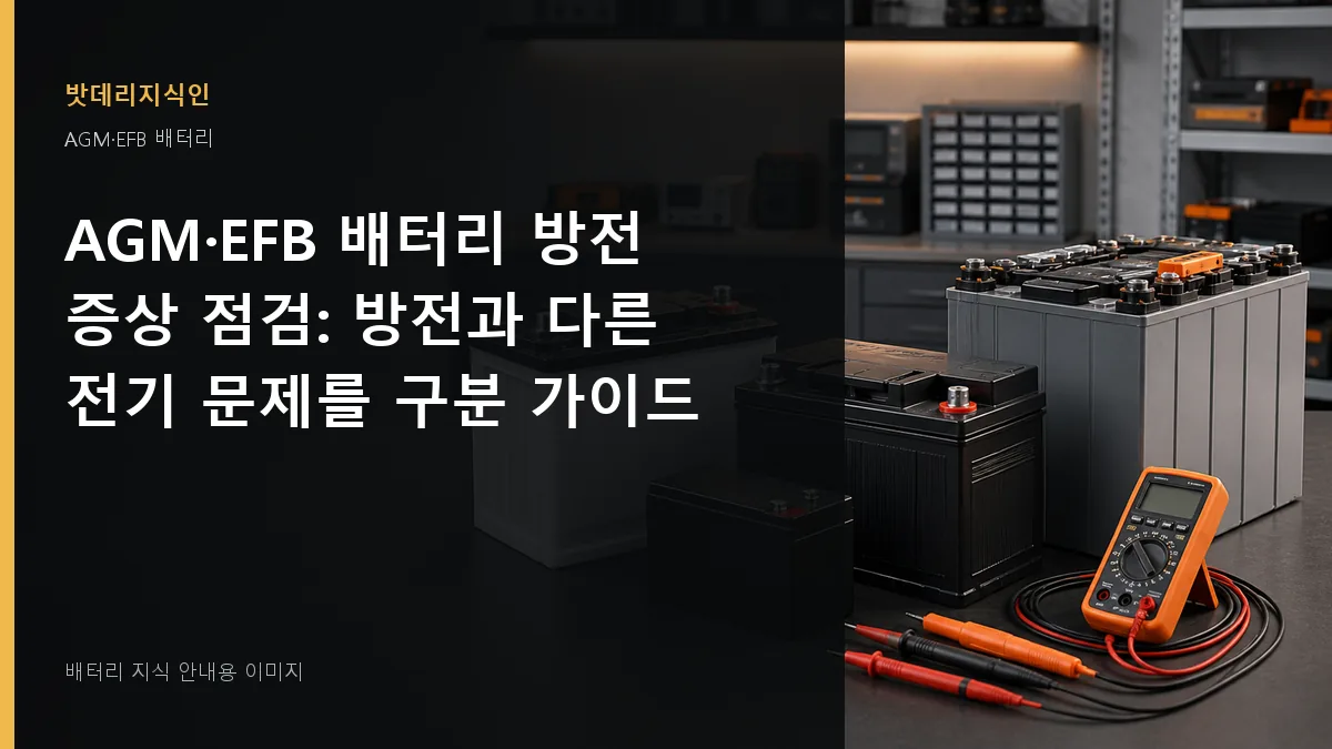 AGM·EFB 배터리 방전 증상 점검 대표 이미지