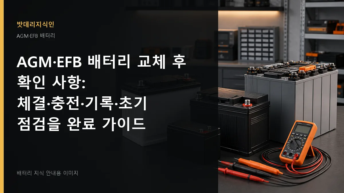 AGM·EFB 배터리 교체 후 확인 사항 대표 이미지