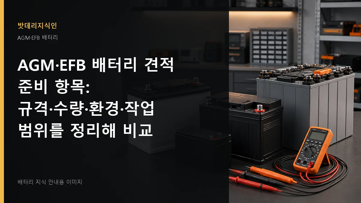 AGM·EFB 배터리 견적 준비 항목 대표 이미지