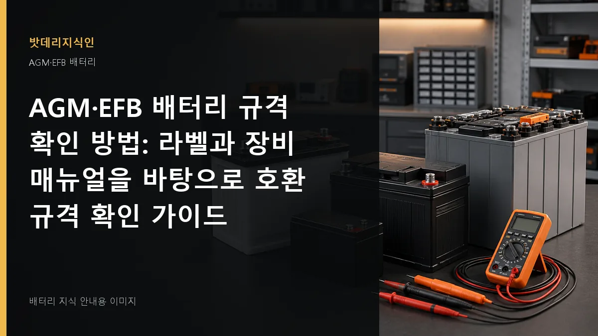 AGM·EFB 배터리 규격 확인 방법 대표 이미지