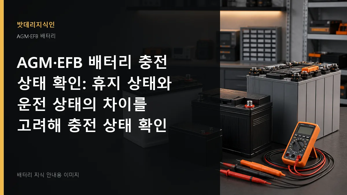 AGM·EFB 배터리 충전 상태 확인 대표 이미지