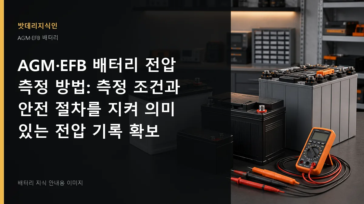 AGM·EFB 배터리 전압 측정 방법 대표 이미지