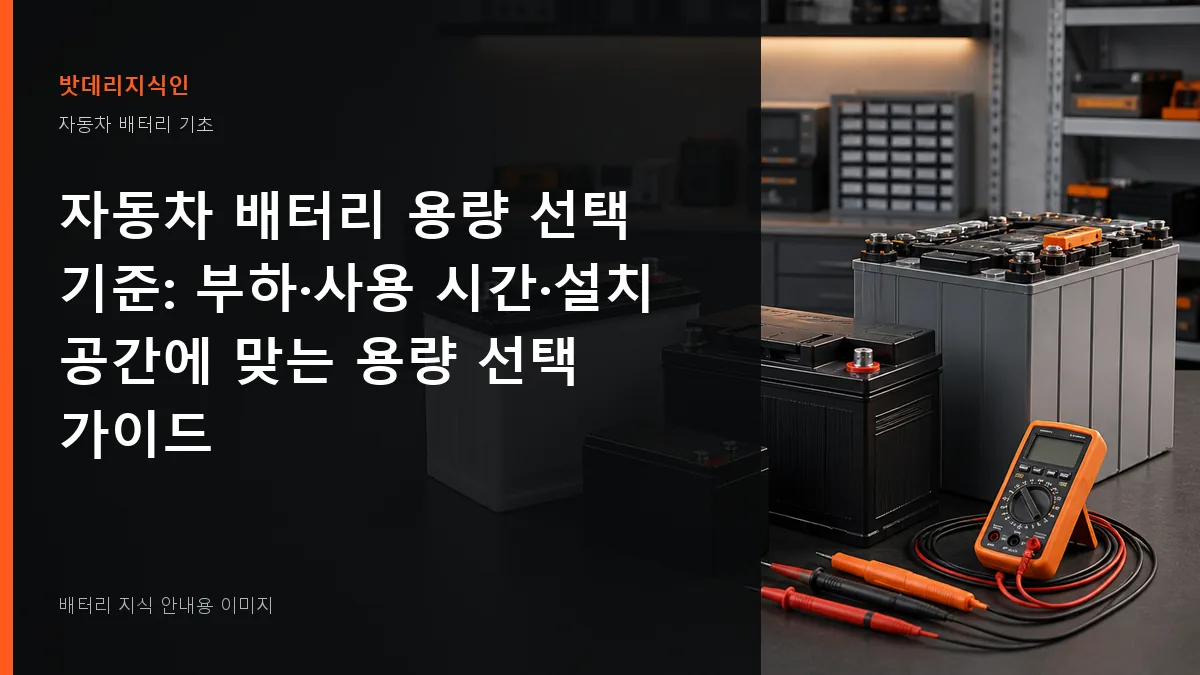 자동차 배터리 용량 선택 기준 대표 이미지