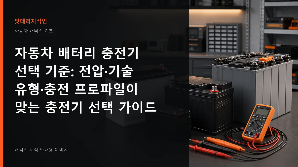 자동차 배터리 충전기 선택 기준 대표 이미지