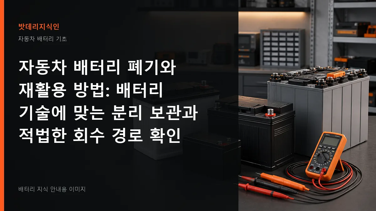 자동차 배터리 폐기와 재활용 방법 대표 이미지