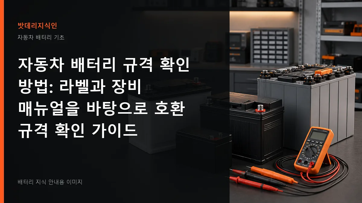 자동차 배터리 규격 확인 방법 대표 이미지
