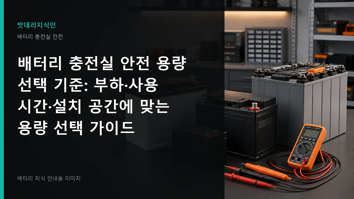 배터리 충전실 안전 용량 선택 기준 대표 이미지