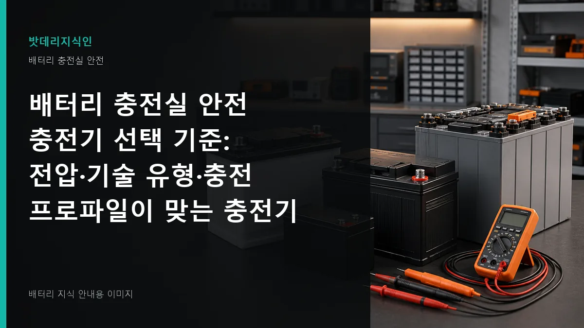 배터리 충전실 안전 충전기 선택 기준 대표 이미지