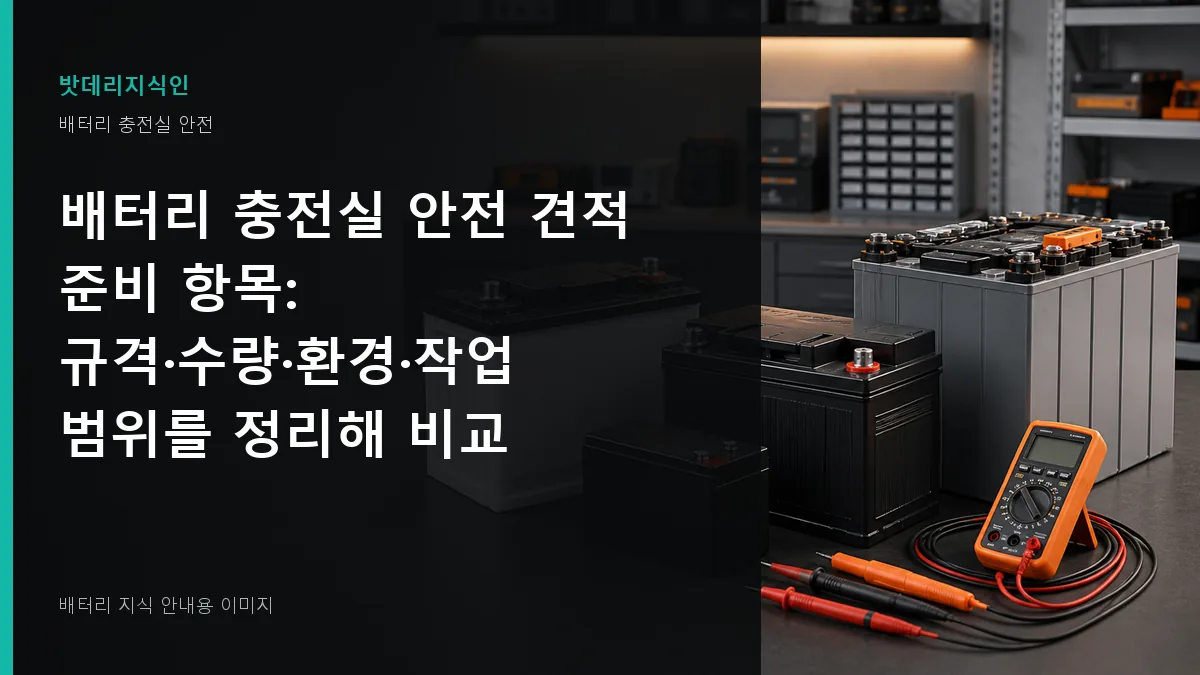 배터리 충전실 안전 견적 준비 항목 대표 이미지