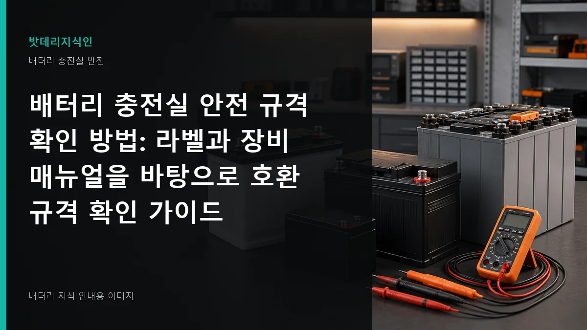 배터리 충전실 안전 규격 확인 방법 대표 이미지