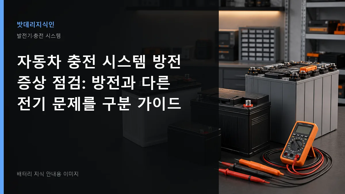 자동차 충전 시스템 방전 증상 점검 대표 이미지