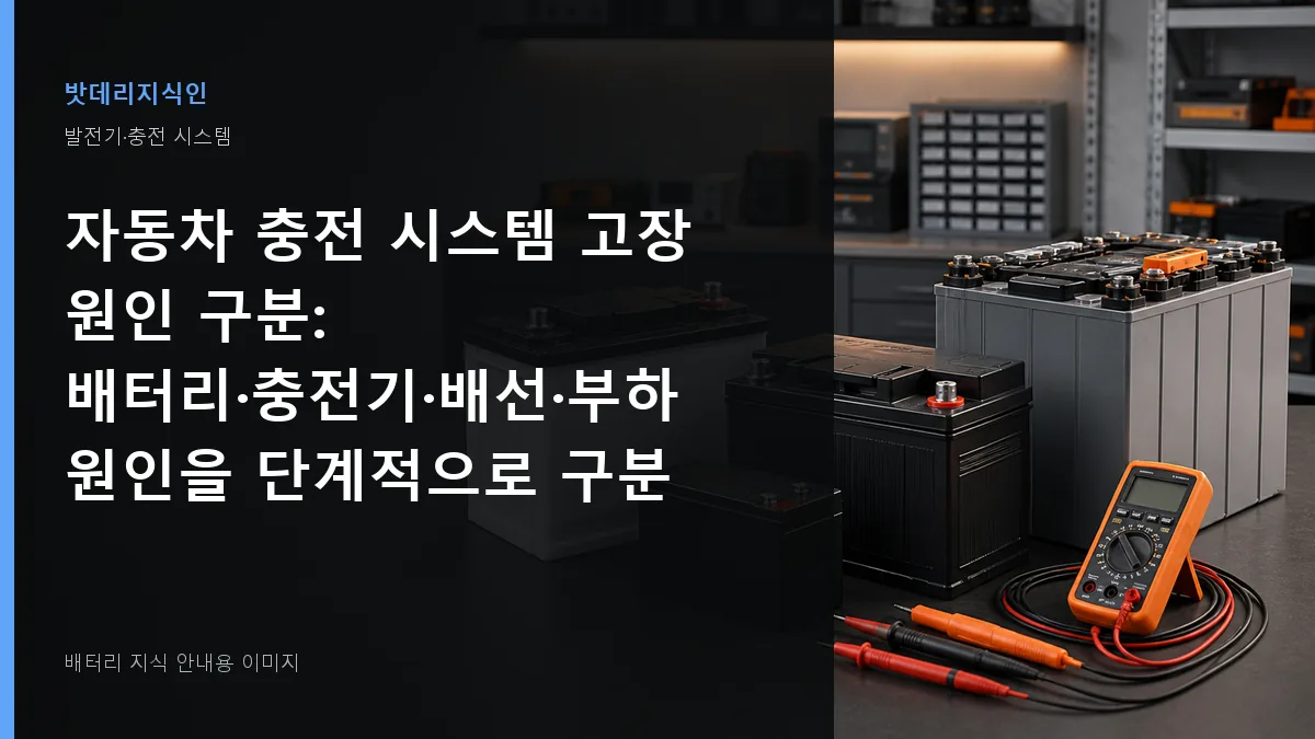 자동차 충전 시스템 고장 원인 구분 대표 이미지