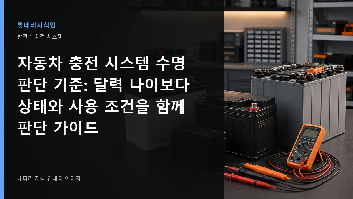 자동차 충전 시스템 수명 판단 기준 대표 이미지
