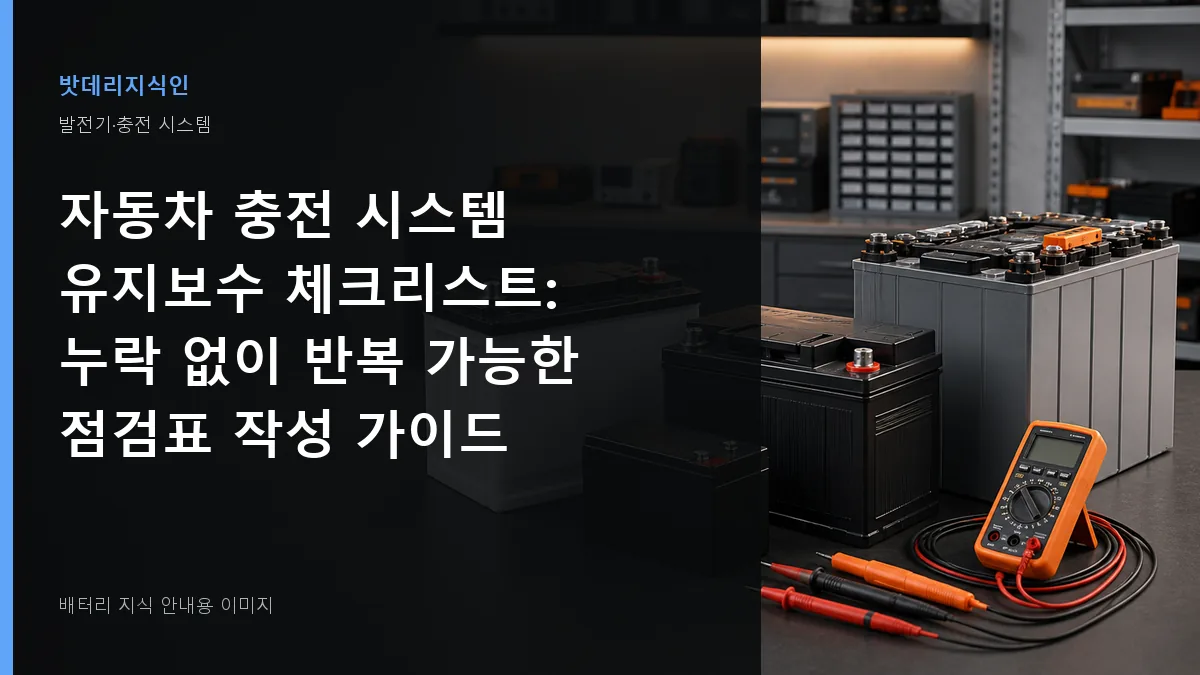 자동차 충전 시스템 유지보수 체크리스트 대표 이미지