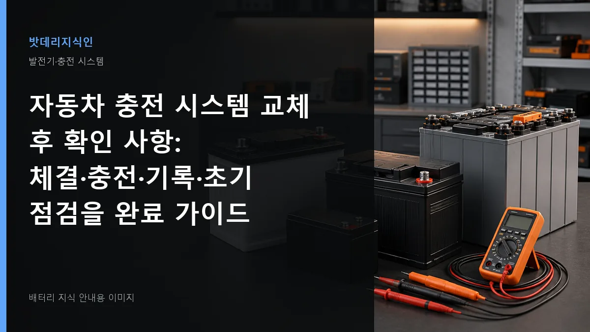 자동차 충전 시스템 교체 후 확인 사항 대표 이미지