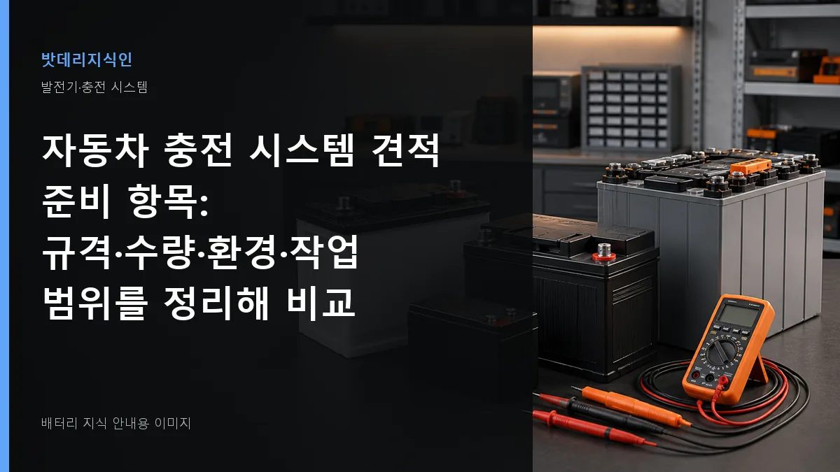 자동차 충전 시스템 견적 준비 항목 대표 이미지