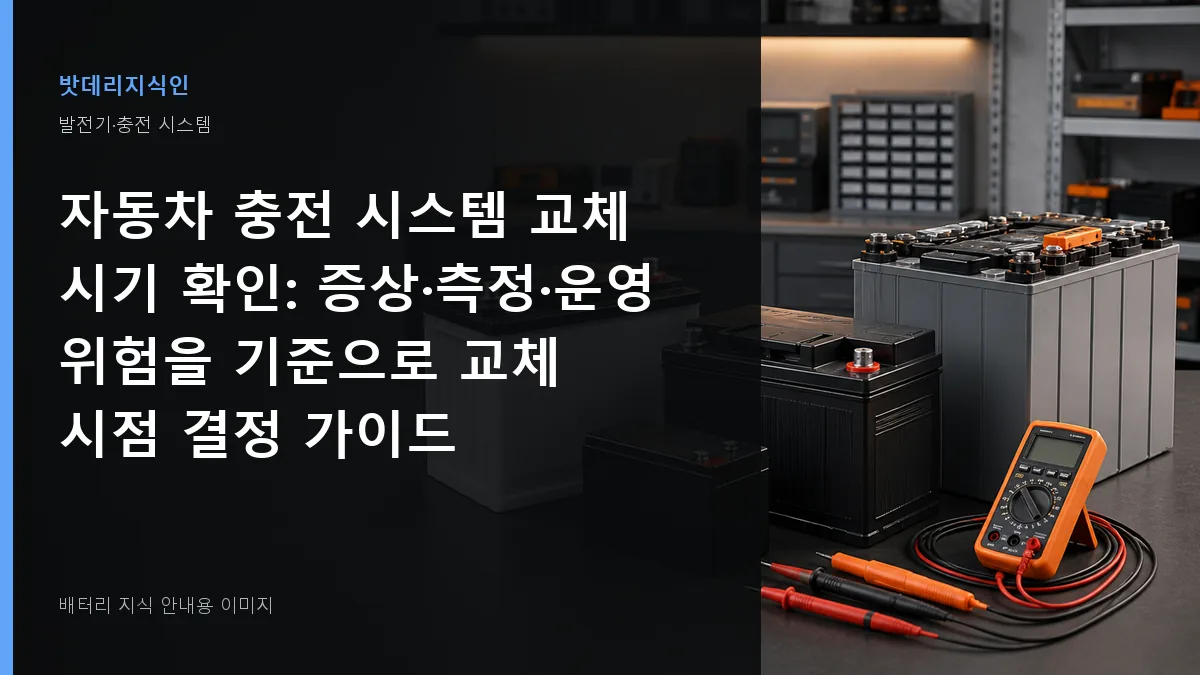 자동차 충전 시스템 교체 시기 확인 대표 이미지