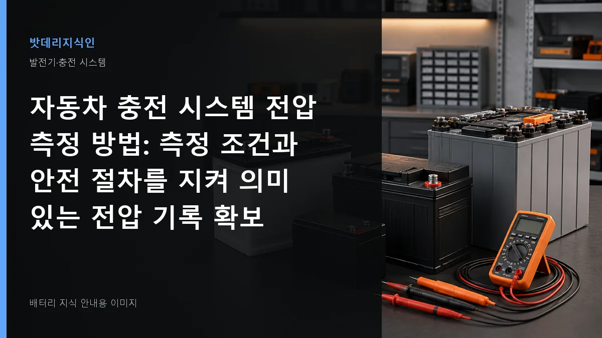 자동차 충전 시스템 전압 측정 방법 대표 이미지
