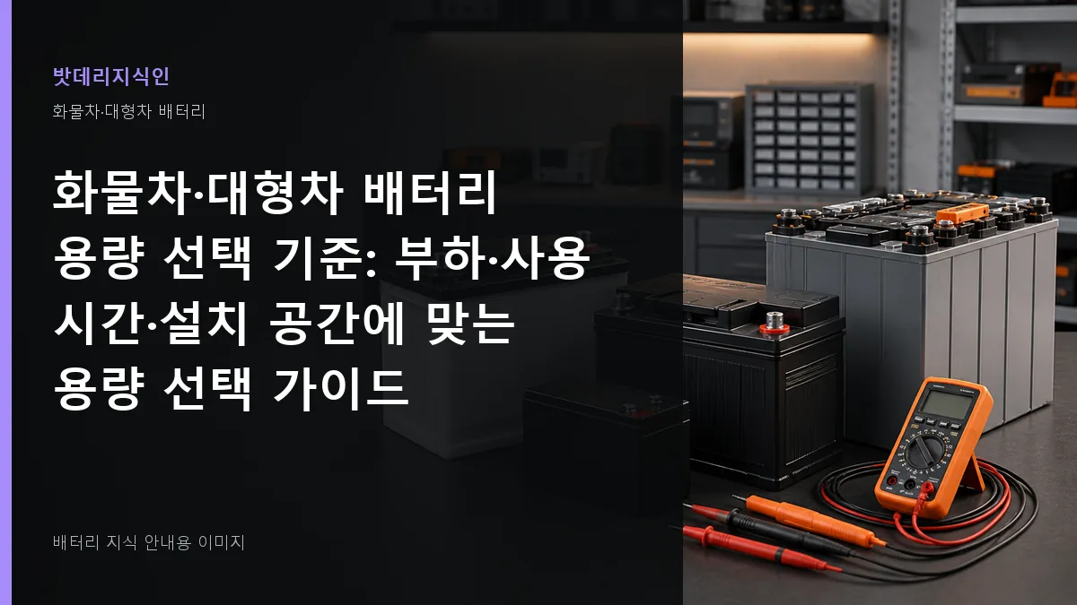 화물차·대형차 배터리 용량 선택 기준 대표 이미지