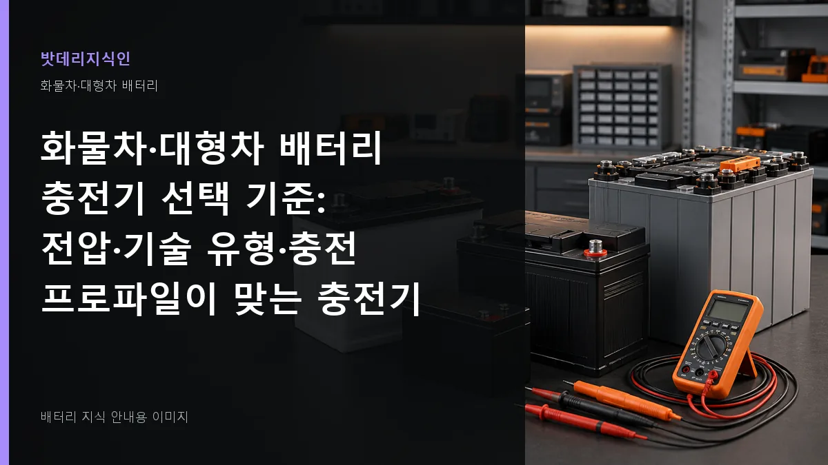화물차·대형차 배터리 충전기 선택 기준 대표 이미지