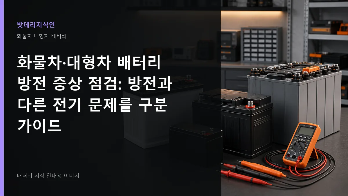 화물차·대형차 배터리 방전 증상 점검 대표 이미지