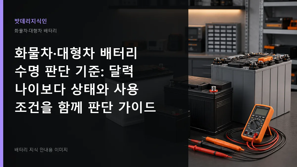 화물차·대형차 배터리 수명 판단 기준 대표 이미지