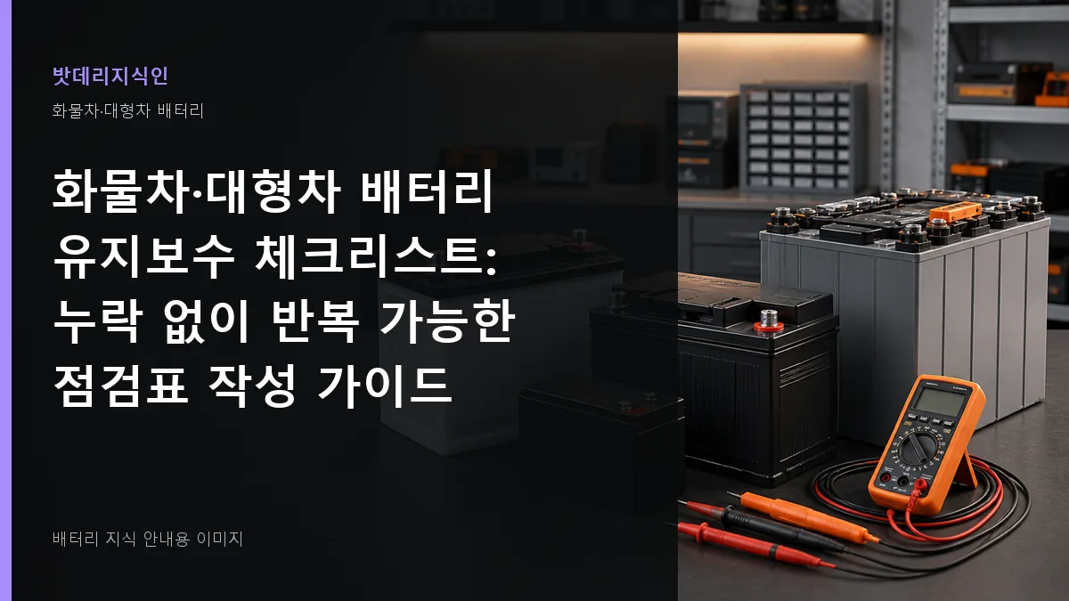화물차·대형차 배터리 유지보수 체크리스트 대표 이미지