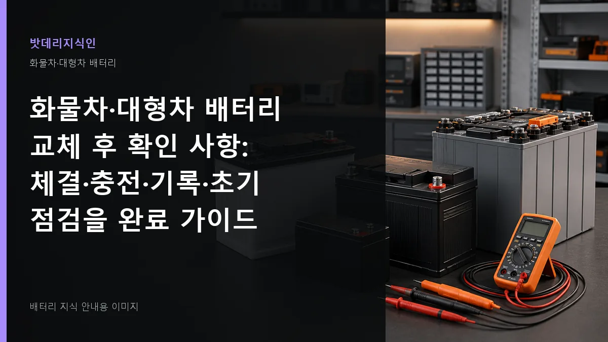 화물차·대형차 배터리 교체 후 확인 사항 대표 이미지