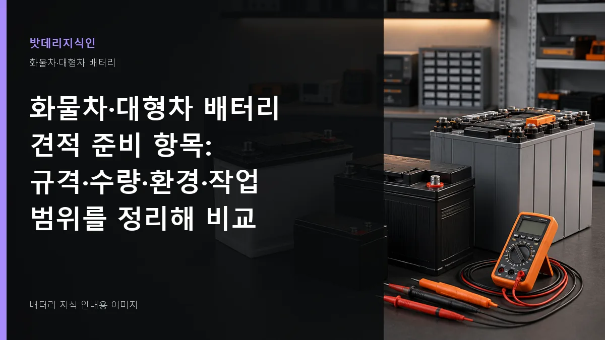 화물차·대형차 배터리 견적 준비 항목 대표 이미지