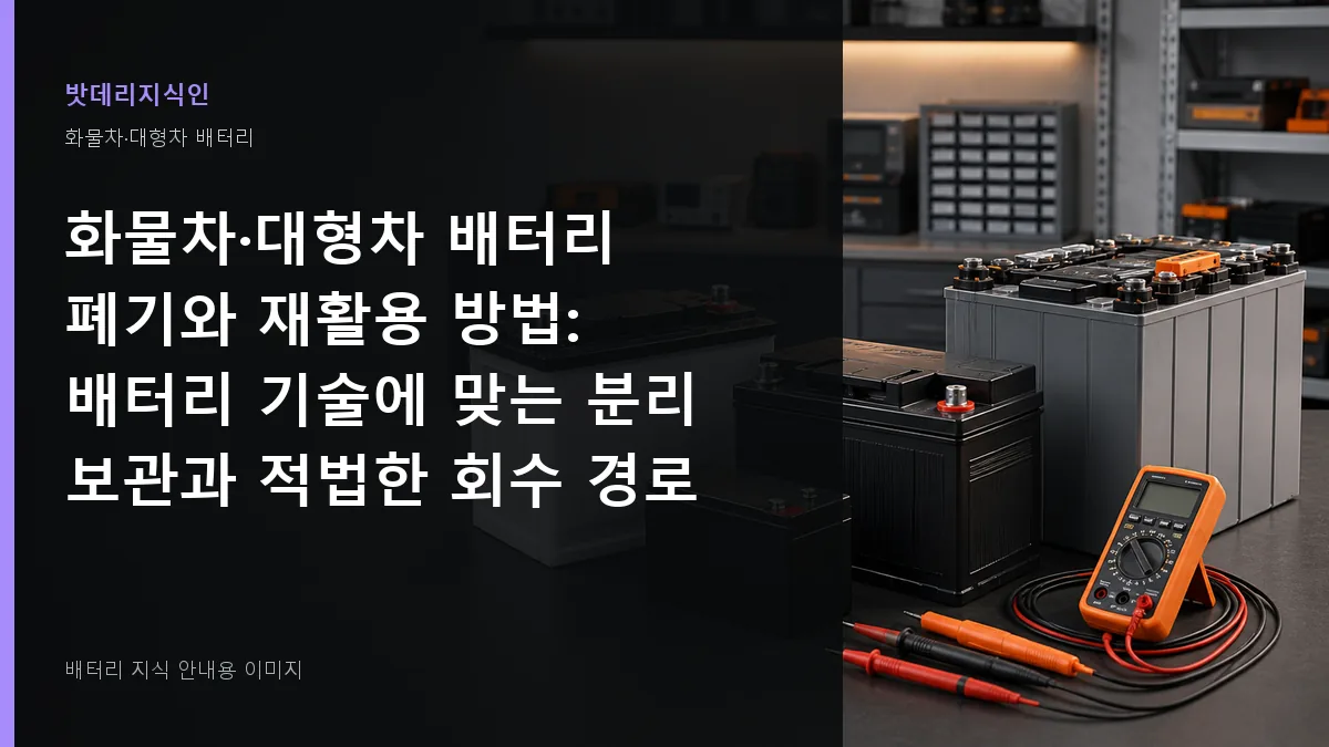 화물차·대형차 배터리 폐기와 재활용 방법 대표 이미지