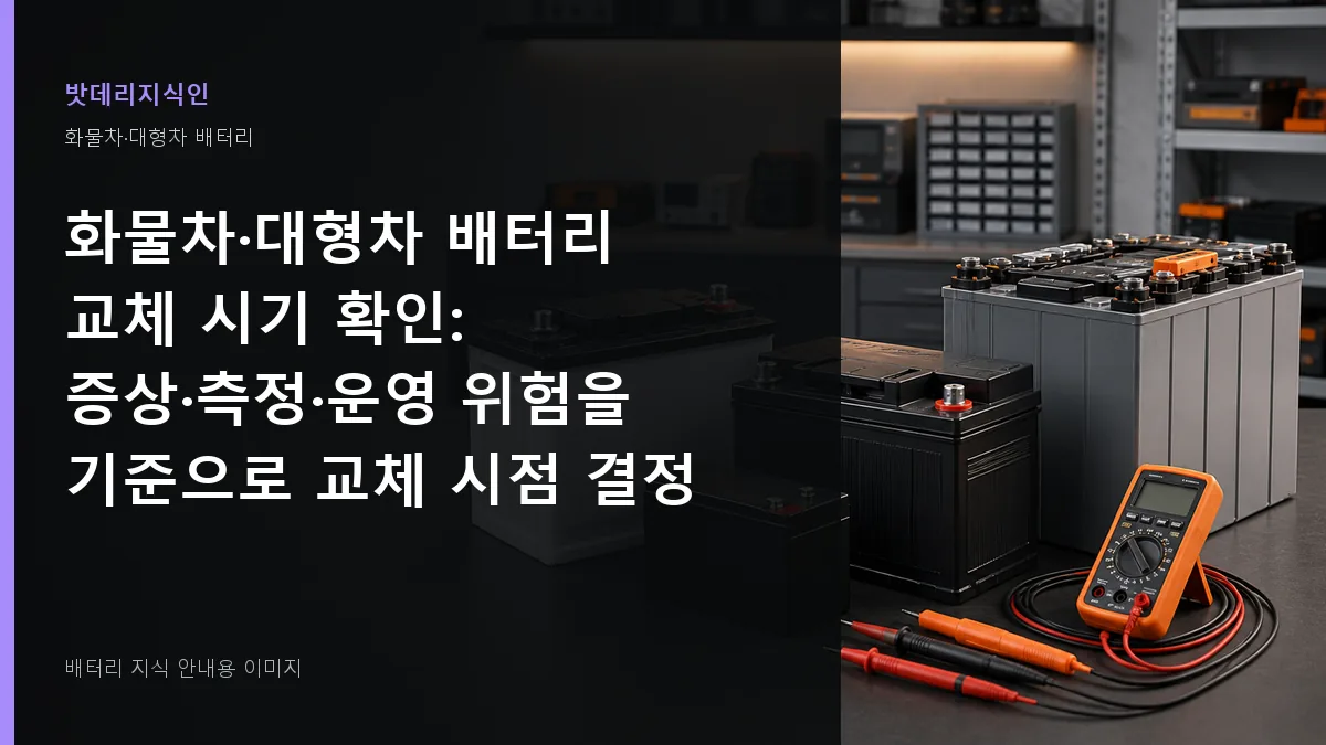 화물차·대형차 배터리 교체 시기 확인 대표 이미지