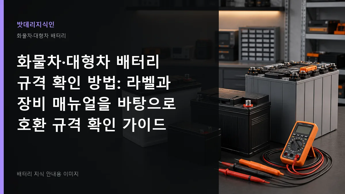 화물차·대형차 배터리 규격 확인 방법 대표 이미지