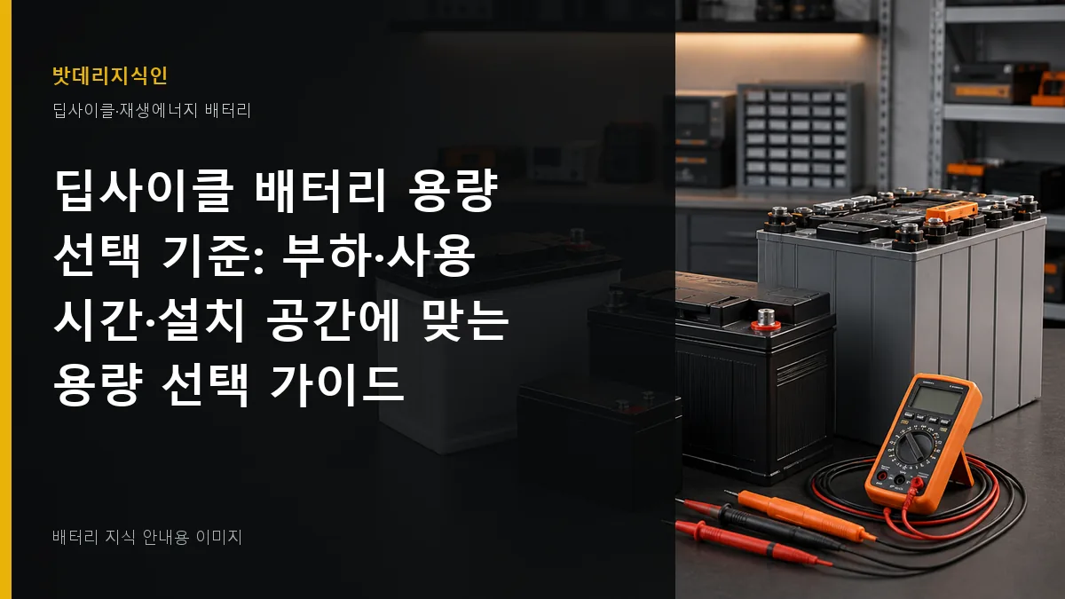 딥사이클 배터리 용량 선택 기준 대표 이미지