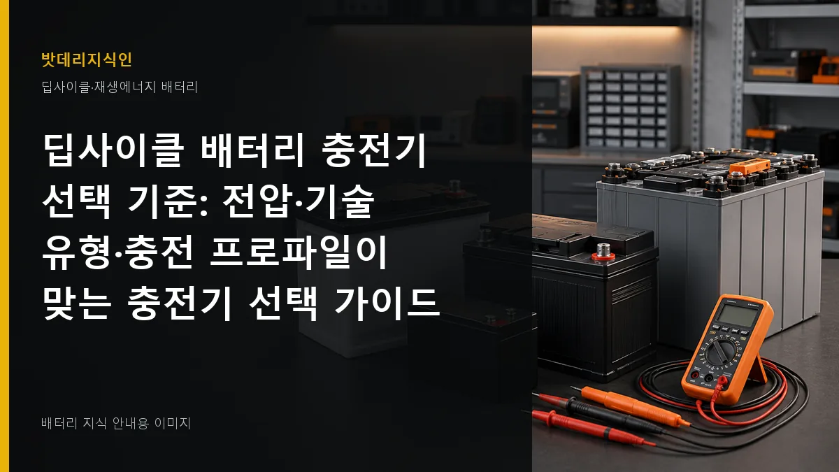 딥사이클 배터리 충전기 선택 기준 대표 이미지
