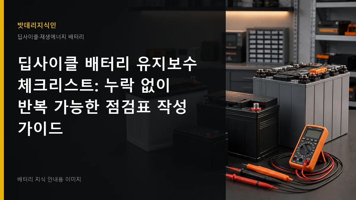 딥사이클 배터리 유지보수 체크리스트 대표 이미지