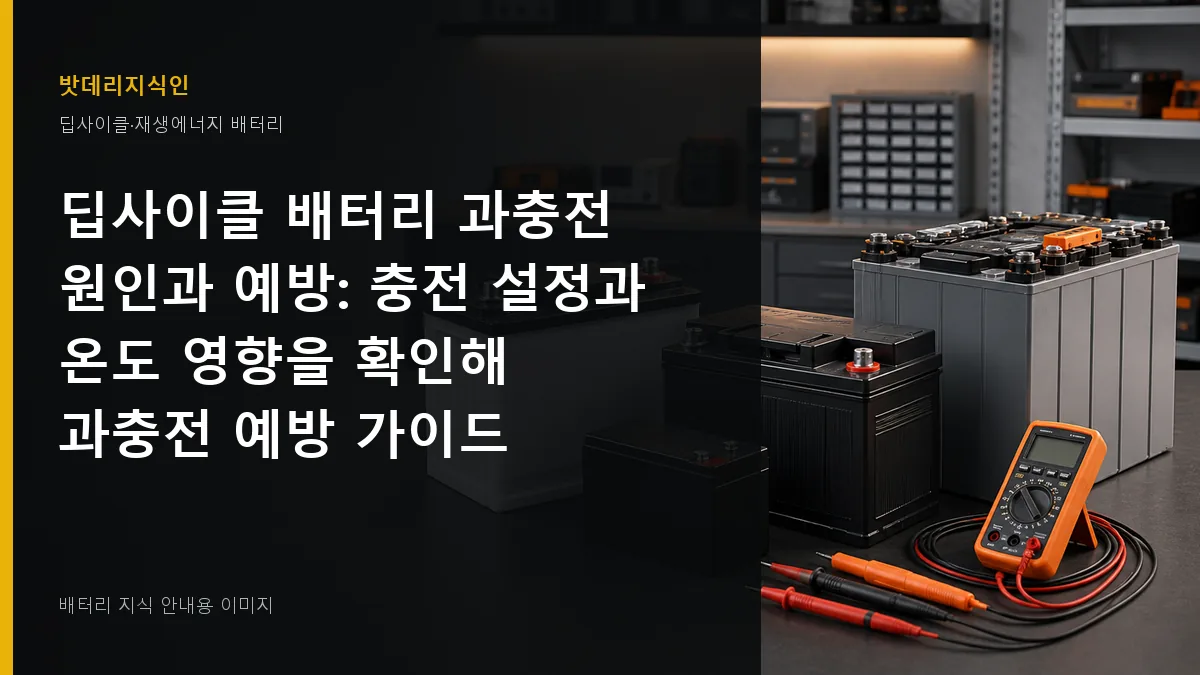 딥사이클 배터리 과충전 원인과 예방 대표 이미지