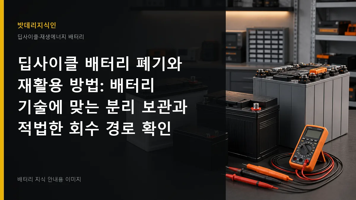 딥사이클 배터리 폐기와 재활용 방법 대표 이미지