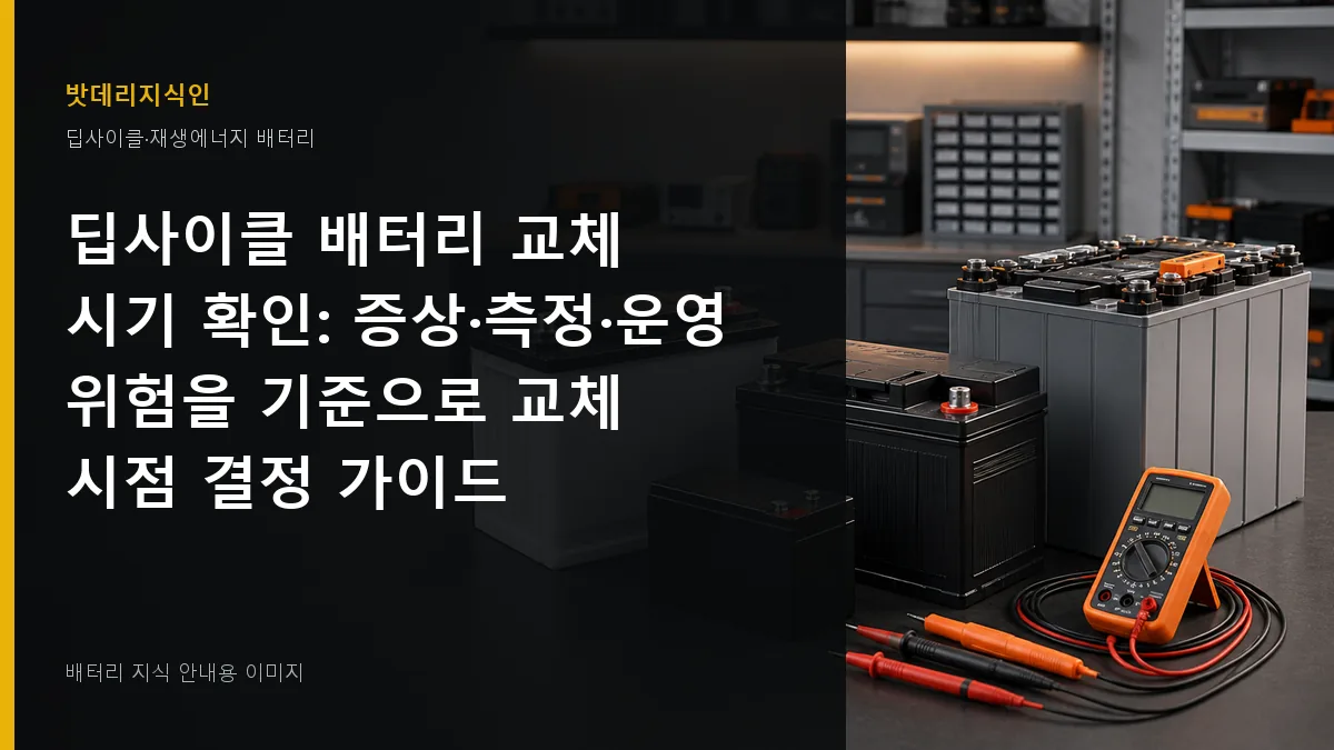 딥사이클 배터리 교체 시기 확인 대표 이미지