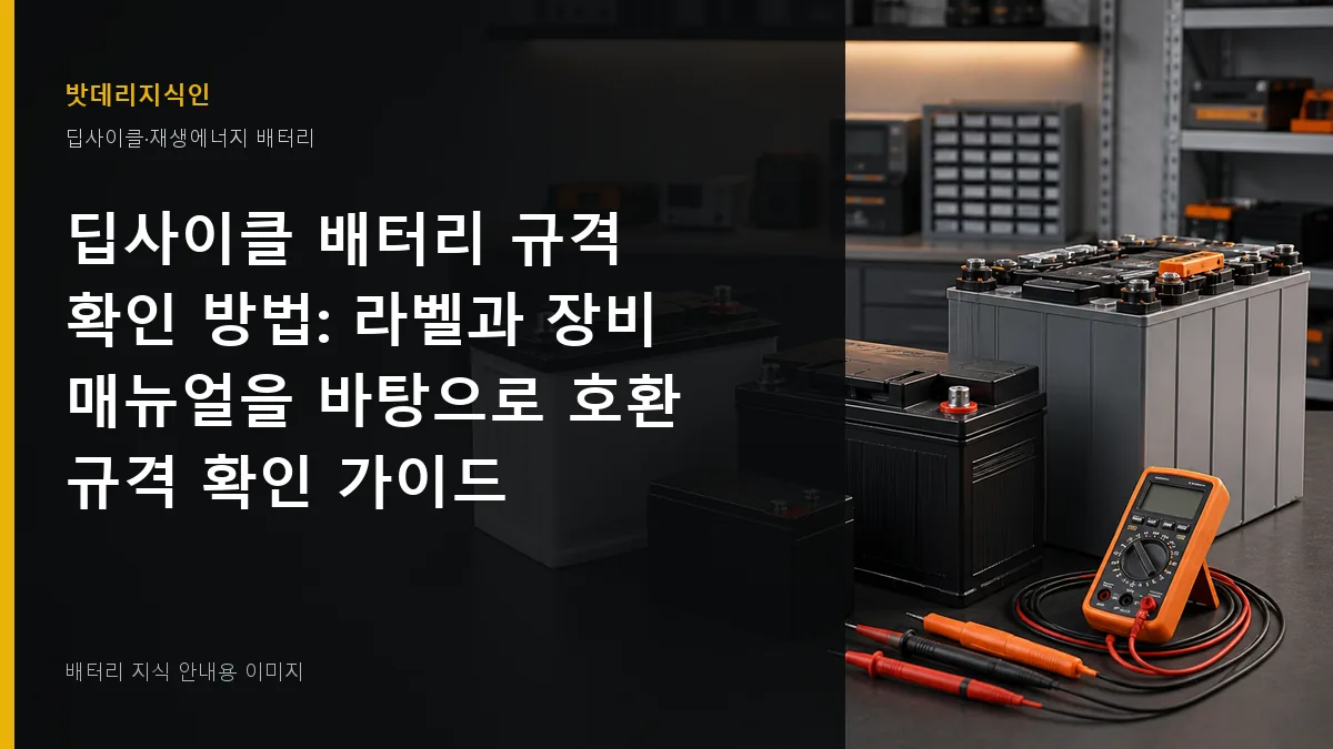 딥사이클 배터리 규격 확인 방법 대표 이미지