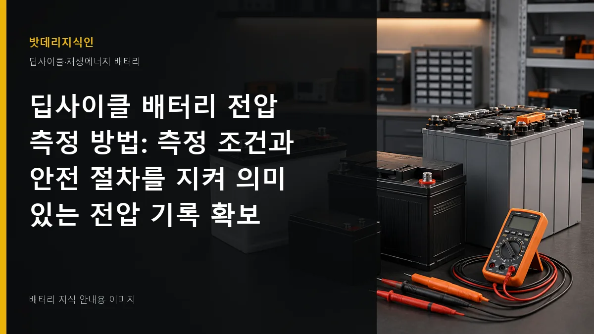 딥사이클 배터리 전압 측정 방법 대표 이미지