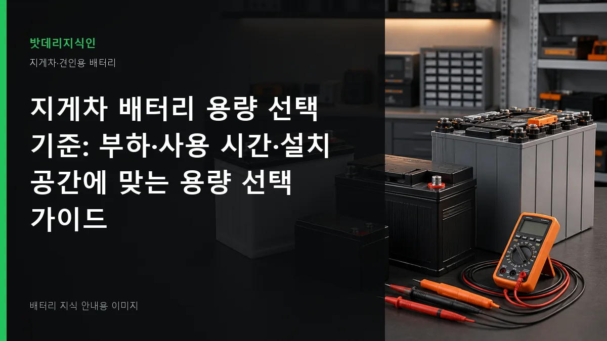 지게차 배터리 용량 선택 기준 대표 이미지