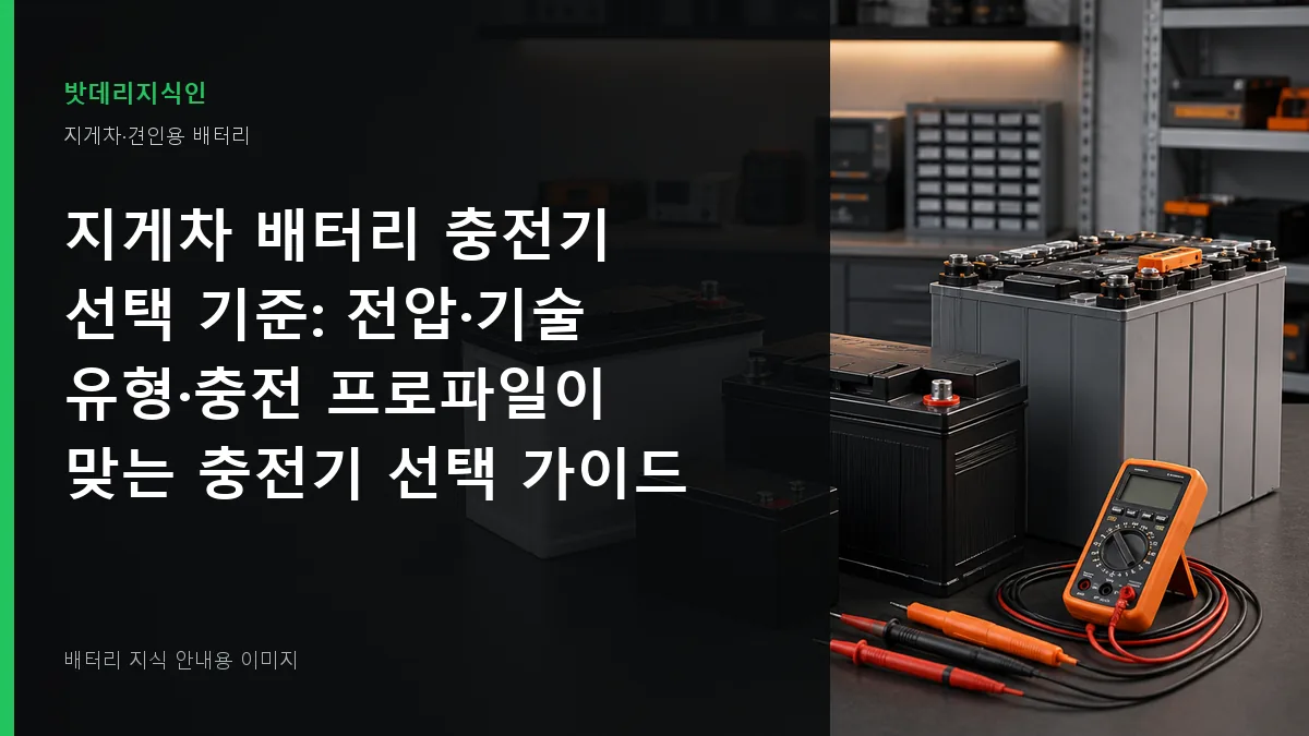 지게차 배터리 충전기 선택 기준 대표 이미지