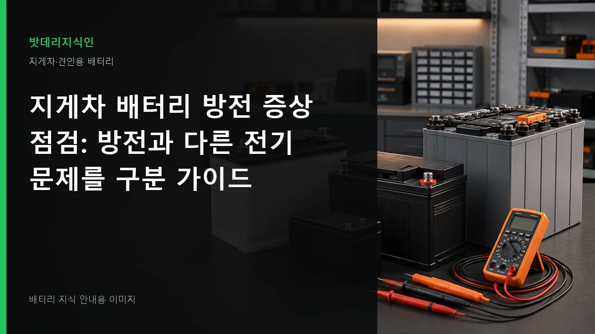 지게차 배터리 방전 증상 점검 대표 이미지
