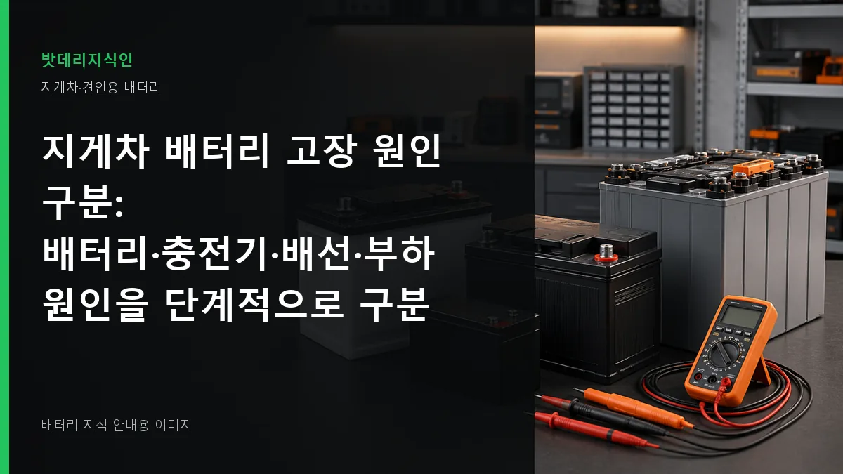 지게차 배터리 고장 원인 구분 대표 이미지