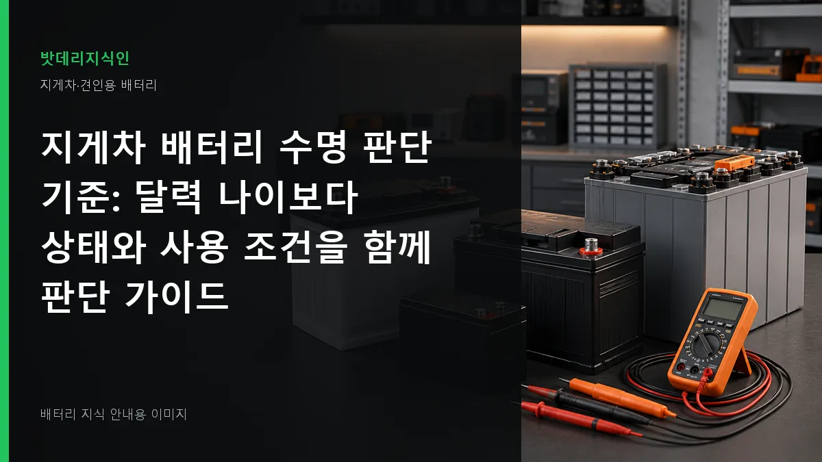 지게차 배터리 수명 판단 기준 대표 이미지