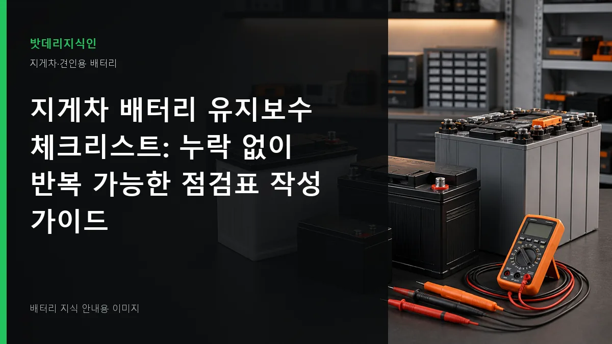 지게차 배터리 유지보수 체크리스트 대표 이미지