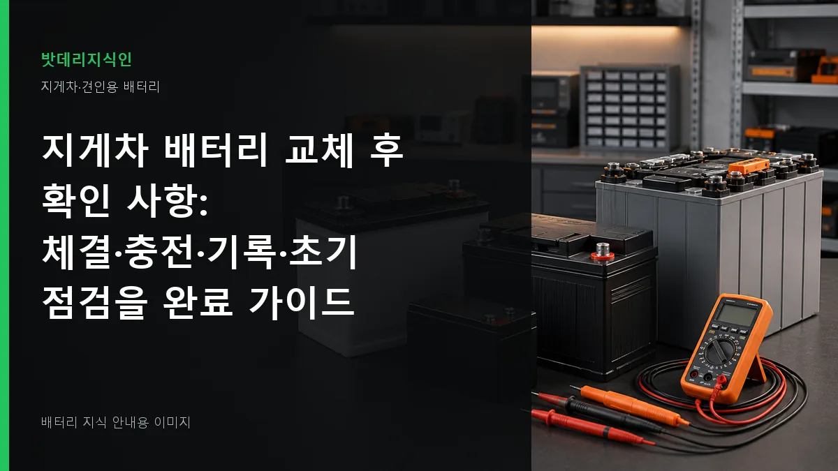 지게차 배터리 교체 후 확인 사항 대표 이미지
