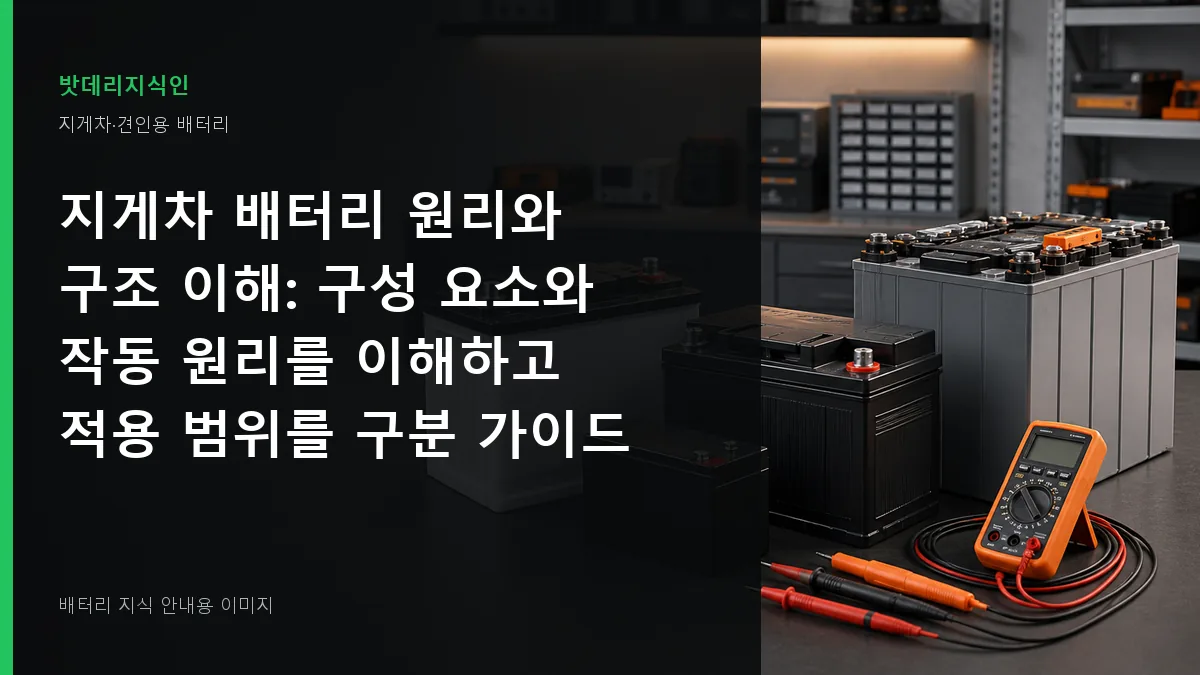 지게차 배터리 원리와 구조 이해 대표 이미지